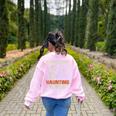 I Won't Stop Haunting Me Skeleton 6 7 Meme Teachers Women's Sweatshirt Back Print Light Pink