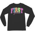 Back To School Neon Checkered First Grade Colorful Teacher Unisex Long Sleeve T-Shirt, trending gift Back To School Neon Checkered First Grade Colorful Teacher Unisex Long Sleeve T-Shirt, trending gift