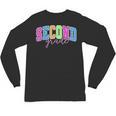 Back To School Neon Checkered Second Grade Colorful Teacher Unisex Long Sleeve T-Shirt, trending gift