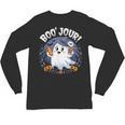 Boo Jour Ghost Halloween French Teacher Cute Coffe Croissant Unisex Long Sleeve T-Shirt, trending gift