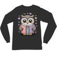 Cute Reading Owl Book Lover Teacher Librarian Bookworm Unisex Long Sleeve T-Shirt, trending gift