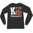 Fall Kindergarten Teacher K Is For Buffalo Plaid Pumpkin Unisex Long Sleeve T-Shirt, trending gift