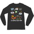 Friendship Inclusion Language Teacher It Starts With Hello Unisex Long Sleeve T-Shirt, trending gift