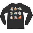 Ghost Reading Teacher Halloween Librarian Book Lover School Unisex Long Sleeve T-Shirt, trending gift