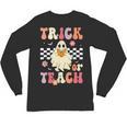 Groovy Teacher Halloween Retro Trick Or Teach Floral Ghost Unisex Long Sleeve T-Shirt, trending gift Groovy Teacher Halloween Retro Trick Or Teach Floral Ghost Unisex Long Sleeve T-Shirt, trending gift