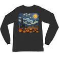 Halloween Pumpkin Starry Night Van Gogh Art Teacher Unisex Long Sleeve T-Shirt, trending gift