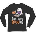 Halloween Teacher Women Cute Reading Ghost Read More Books Unisex Long Sleeve T-Shirt, trending gift
