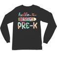 Hello Pre-K Pencil Teacher Student Tie Dye Unisex Long Sleeve T-Shirt, trending gift