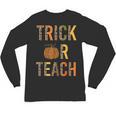 Leopard Trick Or Teach Halloween Teacher Costume Women Unisex Long Sleeve T-Shirt, trending gift