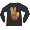 One Thankful Teacher Thanksgiving Turkey Peace Hand Sign Unisex Long Sleeve T-Shirt, trending gift