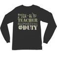 Retro Back To School Women Old Camo Pre-K Teacher Unisex Long Sleeve T-Shirt, trending gift
