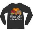 Teach Love Inspire Autumn Fall Plaid Leopard Pumpkin Teacher For Men Women Kids Unisex Long Sleeve T-Shirt, trending gift
