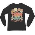 Teach Love Inspire Retro Groovy Daisy Back To School Teacher For Men Women Kids Unisex Long Sleeve T-Shirt, trending gift