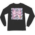 Teacher Bow Pencil Flowers Teacher Back To School Unisex Long Sleeve T-Shirt, trending gift Teacher Bow Pencil Flowers Teacher Back To School Unisex Long Sleeve T-Shirt, trending gift