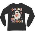 Teacher Halloween Trick Or Teach Floral Ghost Unisex Long Sleeve T-Shirt, trending gift