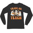 Teacher Halloween Trick Or Teach Retro Groovy Floral Ghost Unisex Long Sleeve T-Shirt, trending gift Teacher Halloween Trick Or Teach Retro Groovy Floral Ghost Unisex Long Sleeve T-Shirt, trending gift