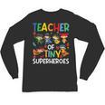 Teacher Of Tiny Superheroes Teach 100th Day Of School Men Women Girls Kids Unisex Long Sleeve T-Shirt, trending gift Teacher Of Tiny Superheroes Teach 100th Day Of School Men Women Girls Kids Unisex Long Sleeve T-Shirt, trending gift