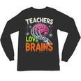 Teachers Love Brains Halloween 2025 Skeleton Costume Unisex Long Sleeve T-Shirt, trending gift Teachers Love Brains Halloween 2025 Skeleton Costume Unisex Long Sleeve T-Shirt, trending gift