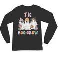 TK Boo Crew Retro Groovy Halloween Floral Ghost TK Teacher Unisex Long Sleeve T-Shirt, trending gift