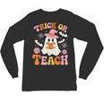 Trick Or Teach Cute Floral Ghost Teacher Halloween Costume Unisex Long Sleeve T-Shirt, trending gift Trick Or Teach Cute Floral Ghost Teacher Halloween Costume Unisex Long Sleeve T-Shirt, trending gift