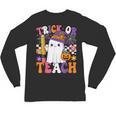 Trick Or Teach Teacher Pencil Ghost Halloween Teacher Unisex Long Sleeve T-Shirt, trending gift Trick Or Teach Teacher Pencil Ghost Halloween Teacher Unisex Long Sleeve T-Shirt, trending gift