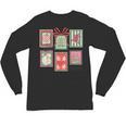 Vintage Preppy Very Merry Teacher Santa Stamps Christmas Unisex Long Sleeve T-Shirt, trending gift