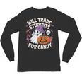 Will Trade Students For Candy Halloween Teacher Unisex Long Sleeve T-Shirt, trending gift Will Trade Students For Candy Halloween Teacher Unisex Long Sleeve T-Shirt, trending gift