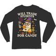 Will Trade Students For Candy Teacher Ghost Halloween Unisex Long Sleeve T-Shirt, trending gift Will Trade Students For Candy Teacher Ghost Halloween Unisex Long Sleeve T-Shirt, trending gift