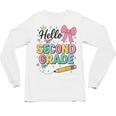 Cute Hello Second Grade Back To School Coquette Teacher Girl Unisex Long Sleeve T-Shirt, trending gift