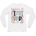 Hello First Grade Teacher Coquette Pencil Bow Back To School Unisex Long Sleeve T-Shirt, trending gift