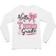 Hello Third Grade First Day Of School Coquette Teacher Girl Unisex Long Sleeve T-Shirt, trending gift
