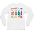 Its Okay To Feel All The Feels Mood Color Crayons Teacher Unisex Long Sleeve T-Shirt, trending gift Its Okay To Feel All The Feels Mood Color Crayons Teacher Unisex Long Sleeve T-Shirt, trending gift
