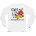 K Is For Kindergarten Teacher Pencil Apple Back To School Unisex Long Sleeve T-Shirt, trending gift K Is For Kindergarten Teacher Pencil Apple Back To School Unisex Long Sleeve T-Shirt, trending gift