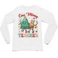 One Merry Teacher Groovy Christmas Tree Pjs Xmas Teacher Unisex Long Sleeve T-Shirt, trending gift