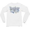 Teacher Blue Chinoiserie Coquette Bow Heart Teacher Life Unisex Long Sleeve T-Shirt, trending gift