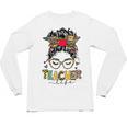 Teacher Life Messy Bun Glasses Leopard Sunflower Unisex Long Sleeve T-Shirt, trending gift Teacher Life Messy Bun Glasses Leopard Sunflower Unisex Long Sleeve T-Shirt, trending gift