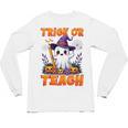 Trick Or Teach Teacher Halloween Ghost Pencil Floral Unisex Long Sleeve T-Shirt, trending gift Trick Or Teach Teacher Halloween Ghost Pencil Floral Unisex Long Sleeve T-Shirt, trending gift