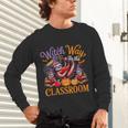 Way To Classroom Halloween Witch Three Cute Sloths Teacher Unisex Long Sleeve T-Shirt, gift for family, gift for coworker