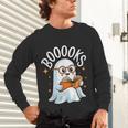 Cute Ghost Reading Book Librarian Teacher Halloween Costume Unisex Long Sleeve T-Shirt, gift for family, gift for coworker