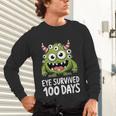 Eye Survived 100 Days Of School Monster Lover Teacher Kids Unisex Long Sleeve T-Shirt, gift for family, gift for coworker Eye Survived 100 Days Of School Monster Lover Teacher Kids Unisex Long Sleeve T-Shirt, gift for family, gift for coworker