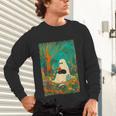 Groovy Ghost Reading Book Cat Halloween Ghost Teacher Unisex Long Sleeve T-Shirt, gift for family, gift for coworker