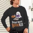Halloween Teacher Women Cute Reading Ghost Read More Books Unisex Long Sleeve T-Shirt, gift for family, gift for coworker