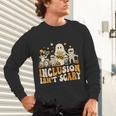Inclusion Isn't Scary Mummy Boo Ghost Halloween SLP Teacher Unisex Long Sleeve T-Shirt, gift for family, gift for coworker Inclusion Isn't Scary Mummy Boo Ghost Halloween SLP Teacher Unisex Long Sleeve T-Shirt, gift for family, gift for coworker
