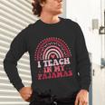 Rainbow Retro Homeschool Mom Teacher I Teach In My Pajamas Unisex Long Sleeve T-Shirt, gift for family, gift for coworker Rainbow Retro Homeschool Mom Teacher I Teach In My Pajamas Unisex Long Sleeve T-Shirt, gift for family, gift for coworker
