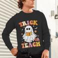 Retro Vintage Groovy Trick Or Teach Teacher Halloween For Men Women Kids Unisex Long Sleeve T-Shirt, gift for family, gift for coworker Retro Vintage Groovy Trick Or Teach Teacher Halloween For Men Women Kids Unisex Long Sleeve T-Shirt, gift for family, gift for coworker