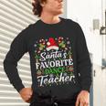 Santa's Favorite Dance Teacher Shirt Christmas Pajama Unisex Long Sleeve T-Shirt, gift for family, gift for coworker