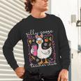 Silly Goose Teacher Club Animal Lover Groovy Teacher Unisex Long Sleeve T-Shirt, gift for family, gift for coworker