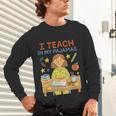 I Teach In My Pajamas Crayon Home School Teacher PJs Unisex Long Sleeve T-Shirt, gift for family, gift for coworker