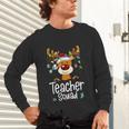 Teacher Squad Red Plaid Rudolph Reindeer Christmas Unisex Long Sleeve T-Shirt, gift for family, gift for coworker