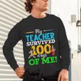 My Teacher Survived 100 Days Of Me Dab 100 Days Of School For Men Women Kids Unisex Long Sleeve T-Shirt, gift for family, gift for coworker My Teacher Survived 100 Days Of Me Dab 100 Days Of School For Men Women Kids Unisex Long Sleeve T-Shirt, gift for family, gift for coworker